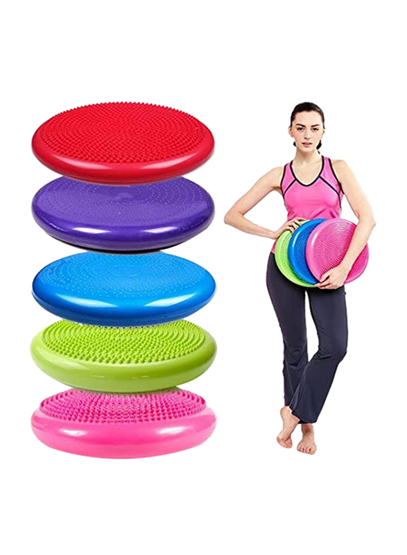 Marshal Fitness Inflatable Core Balance Disc Yoga Ball Pad, MF-9172A, Assorted Colours