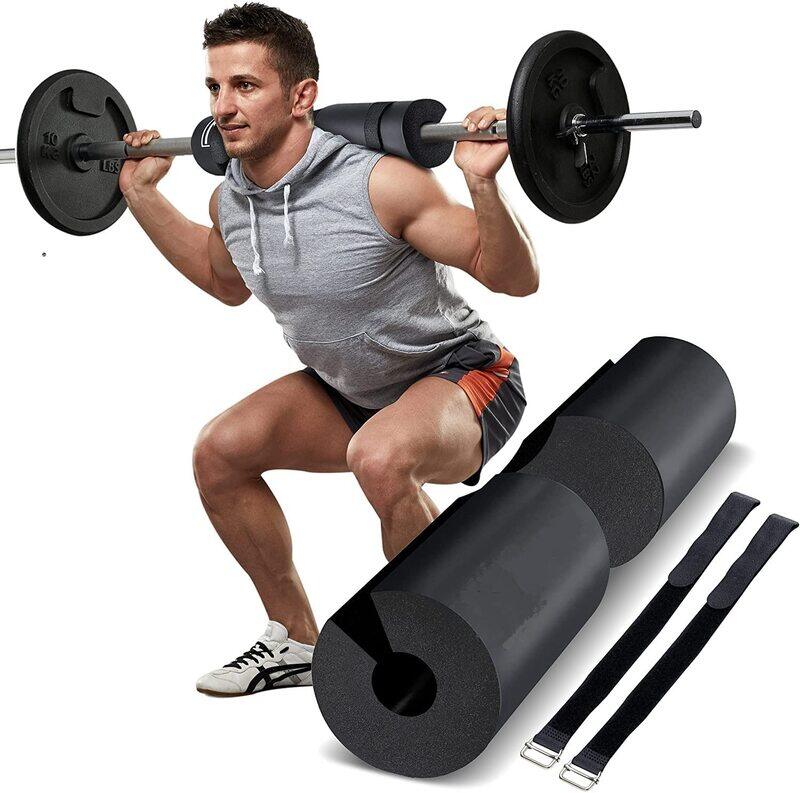 

Marshal Fitness Barbell Squat Neck Rack Cushion Foam Shoulder and Ankle Strap Cable Attachment Squat Fitness Pads, MF-0390, Black
