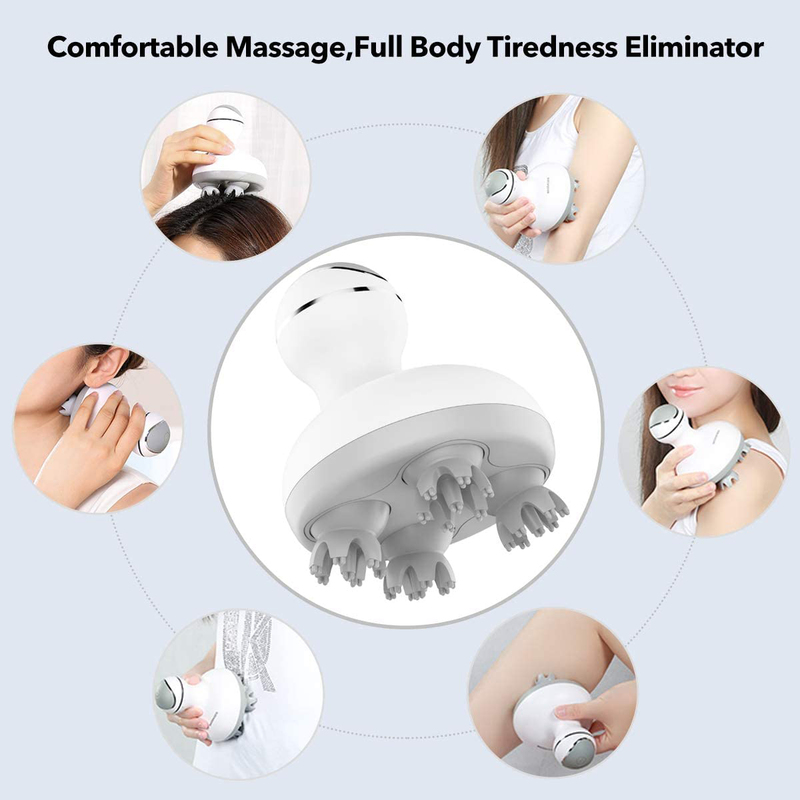 ARES Head & Body Portable Massager, Small, White/Grey
