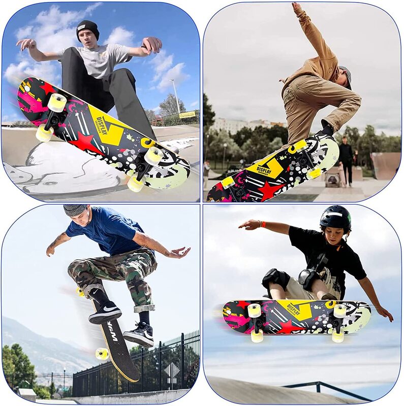 Marshal Fitness Aluminium Base Anti Slip Skateboards, 31 x 8-Inch, MF-0281, Assorted