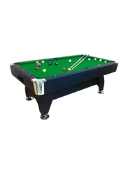 Marshal Fitness 7-Feet Billiard Table with Ball Collection System, Black/Green