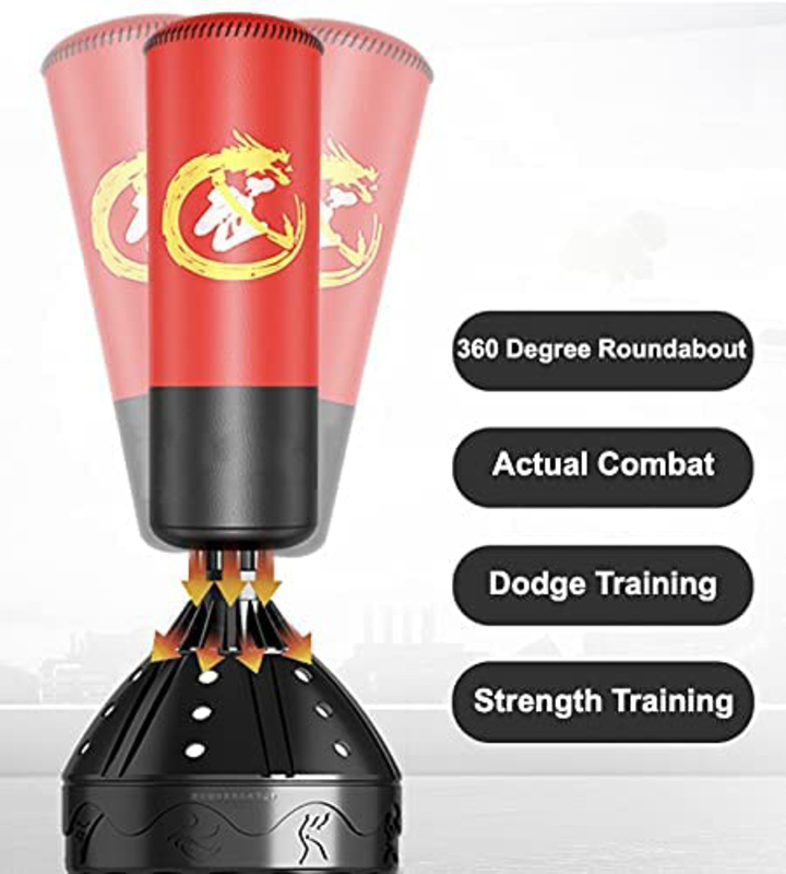 Marshal Fitness Combat Sports Professional Kick Punching Bag, MF-9134, Red/Black