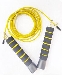 Marshal Fitness 360 Degree Jump Rope with Soft Handle, Mf-8002, Grey/Yellow