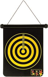 Marshal Fitness Double Sided Reversible Magnetic Hanging Darts Board with 6 Darts Pin, Extra Large, MF-0241, Multicolour