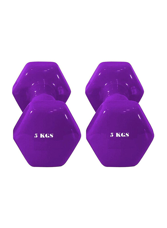 

Marshal Fitness Deluxe Vinyl Dumbbells Set, 2 x 5KG, Purple