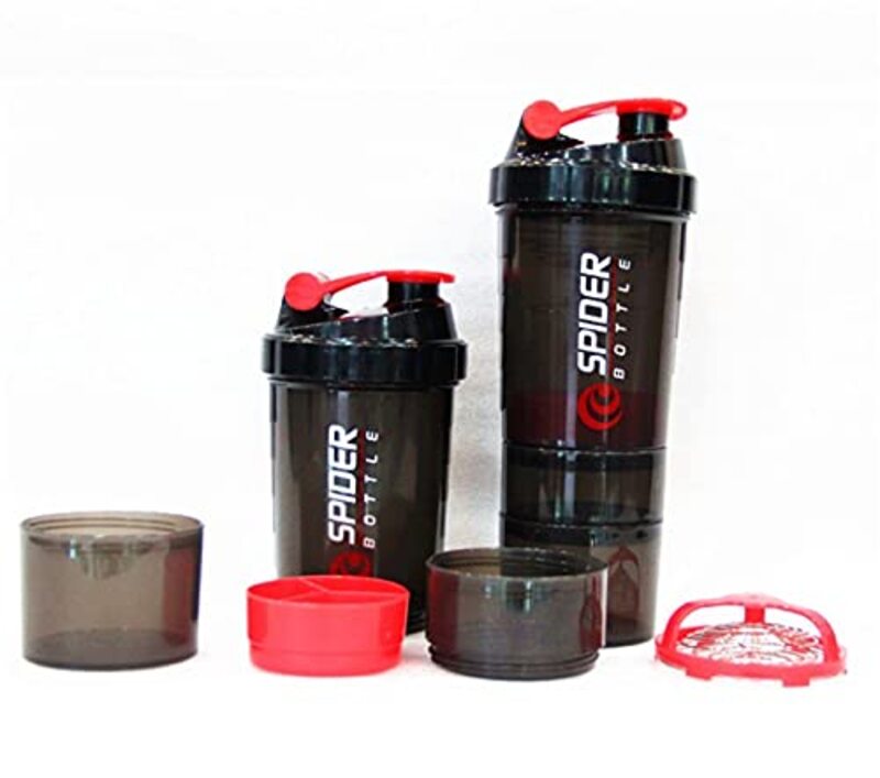 Marshal Fitness Plastic Protein Shaker Bottles, Mf-0165, Red