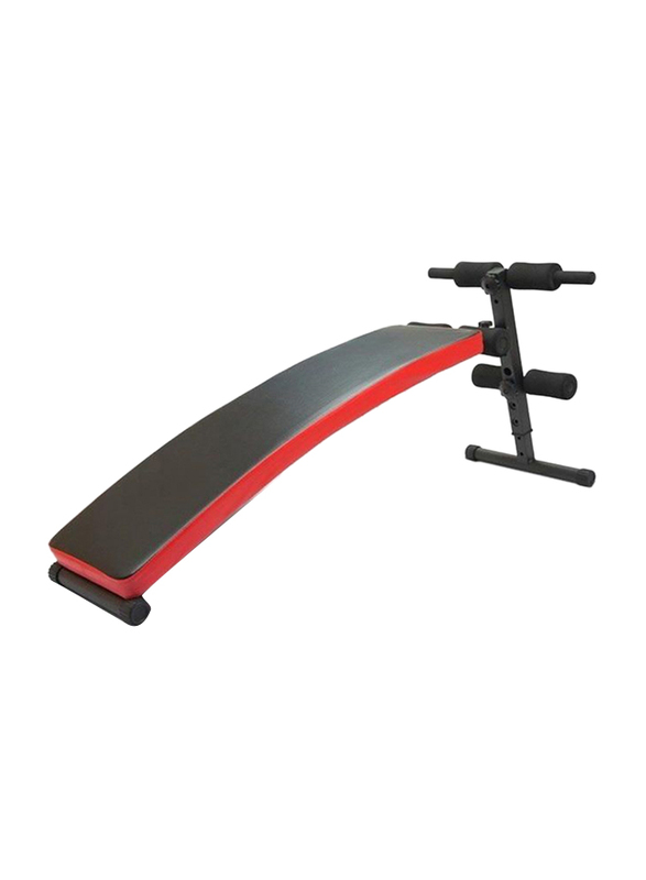 Marshal Fitness Curved Sit up Bench Device for Stomach Exercise, MFLI-1531, Red/Black