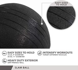 Marshal Fitness Smooth Textured Slam Medicine Balls, 8Kg, Mf-0516, Black