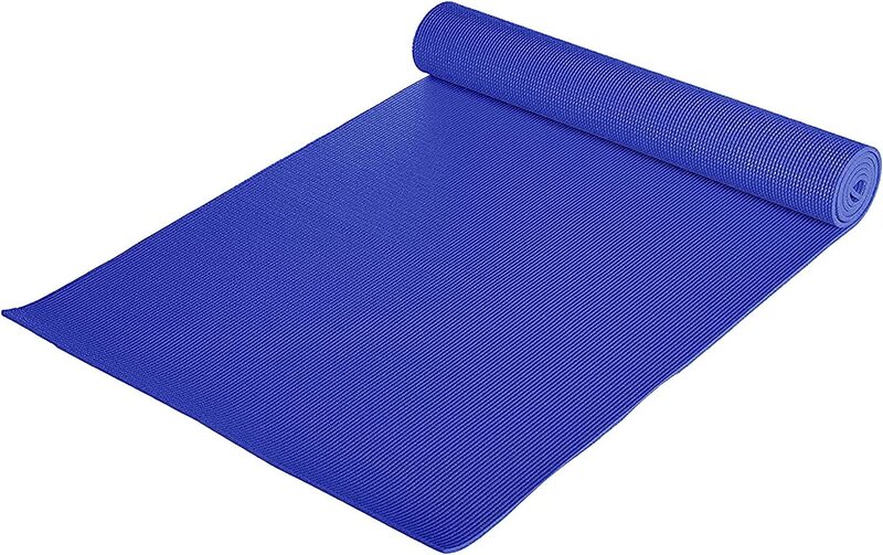 Marshal Fitness Non-Slip and Durable Exercise and Yoga Mat, 3mm, Blue