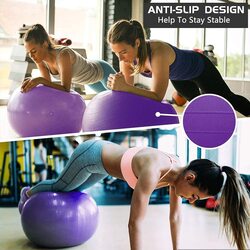 Marshal Fitness Balance & Birthing Anti-Burst Yoga Ball with Quick Pump, 65cm, Purple