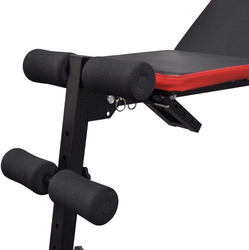 Marshal Fitness Adjustable Sit Up AB Incline Exercise Bench, Black/Red