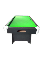 Marshal Fitness 7-Feet Billiard Table with Ball Collection System, Black/Green