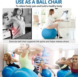 Marshal Fitness Balance & Birthing Anti-Burst Yoga Ball with Quick Pump, 65cm, Blue