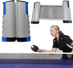 Marshal Fitness Adjustable Retractable Portable Table Tennis Net, Mf-0537, White