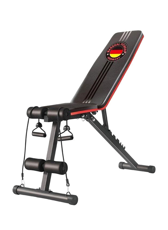 

Marshal Fitness Adjustable Sit Up Bench Home Use Abdominal Trainer with Six Level of Adjustment, MFDS-S045, Black