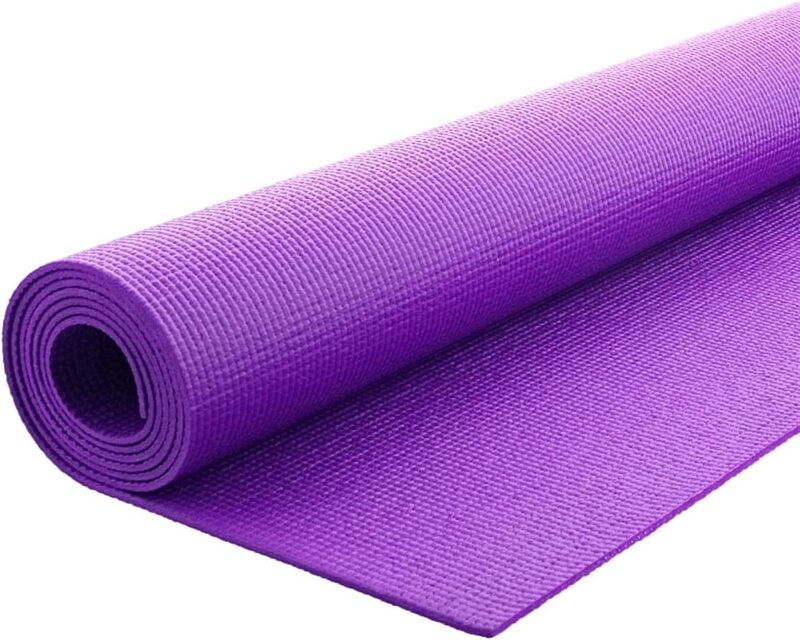 Marshal Fitness Non-Slip and Durable Exercise and Yoga Mat, 5mm, Purple