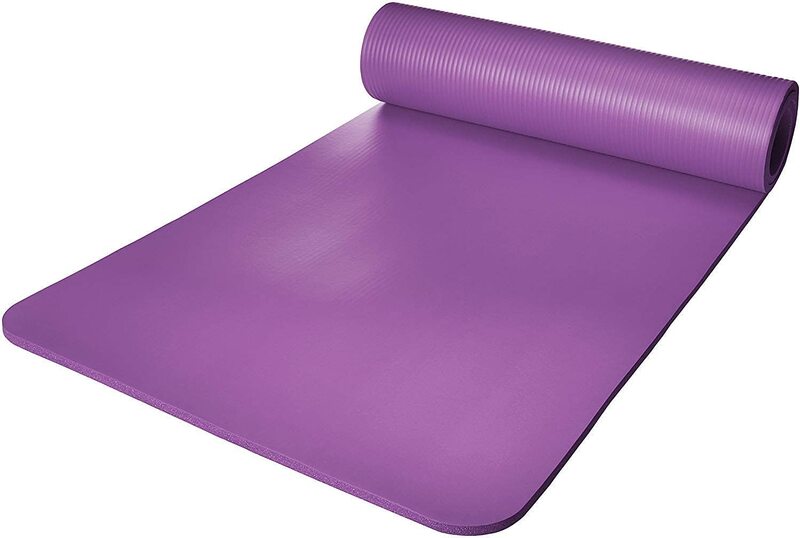 Marshal Fitness NBR Non-Slip and Durable Yoga Mat, 15mm, Purple