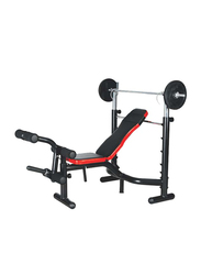 Marshal Deluxe Fitness Weight Bench, BX-620, Black/Silver