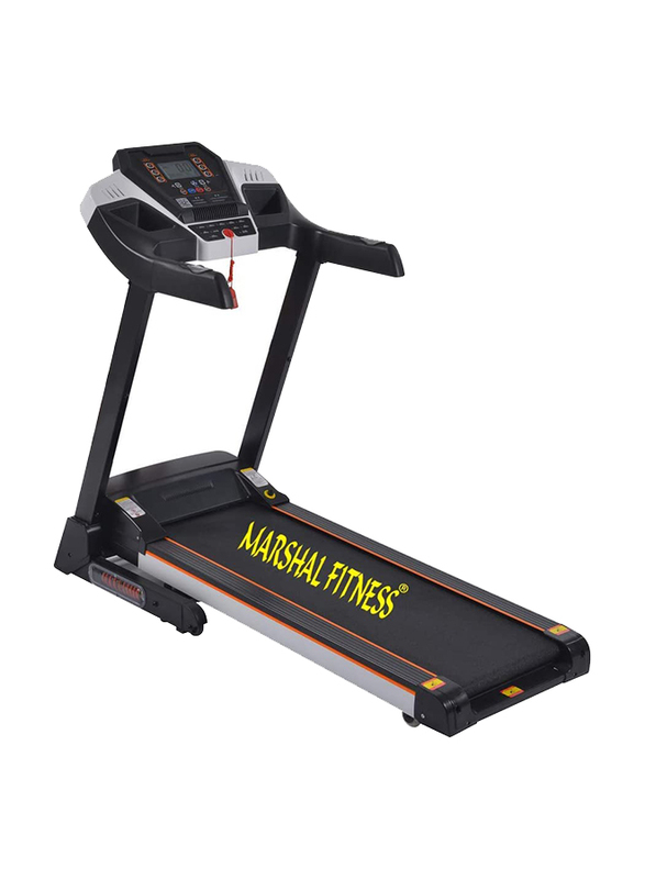Marshal Fitness Six Level Shock Absorption Treadmill with Mp3 and LCD Display, Black