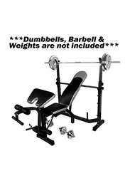 Marshal Fitness Multi Function Press Incline Decline Exercise Bench, Black/Grey