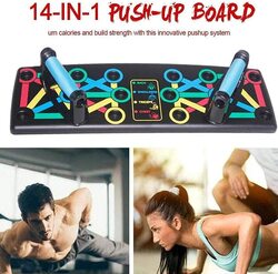 Marshal Fitness 14-In-1 Foldable Board Stand Push-Up Bar, 2Kg, Black