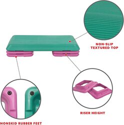 Marshal Fitness Aerobic Yoga Club Cardio Adjustable Exercise Stepper, SP-2005, Multicolour