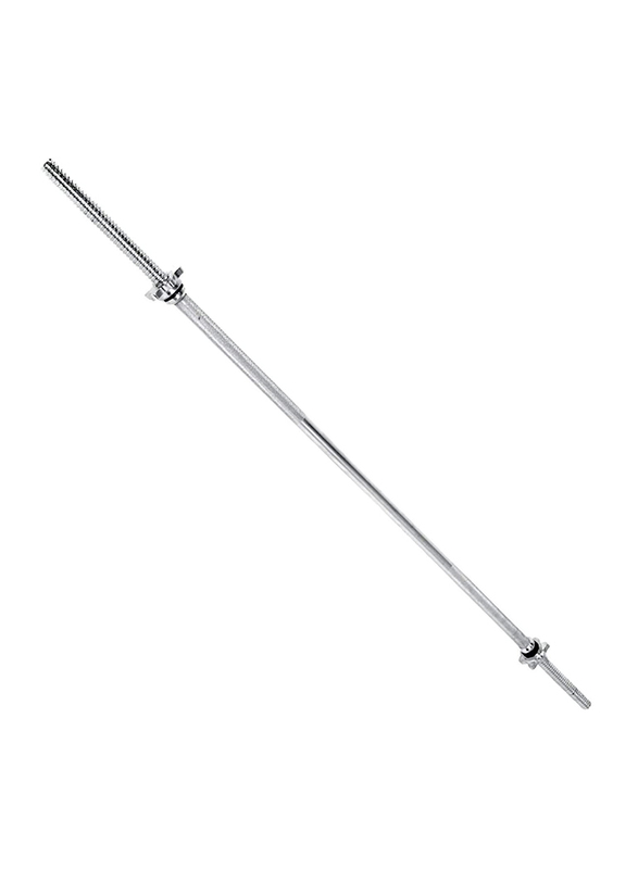 Marshal Fitness Barbell Bar with Spin Lock, 47 inch, Silver