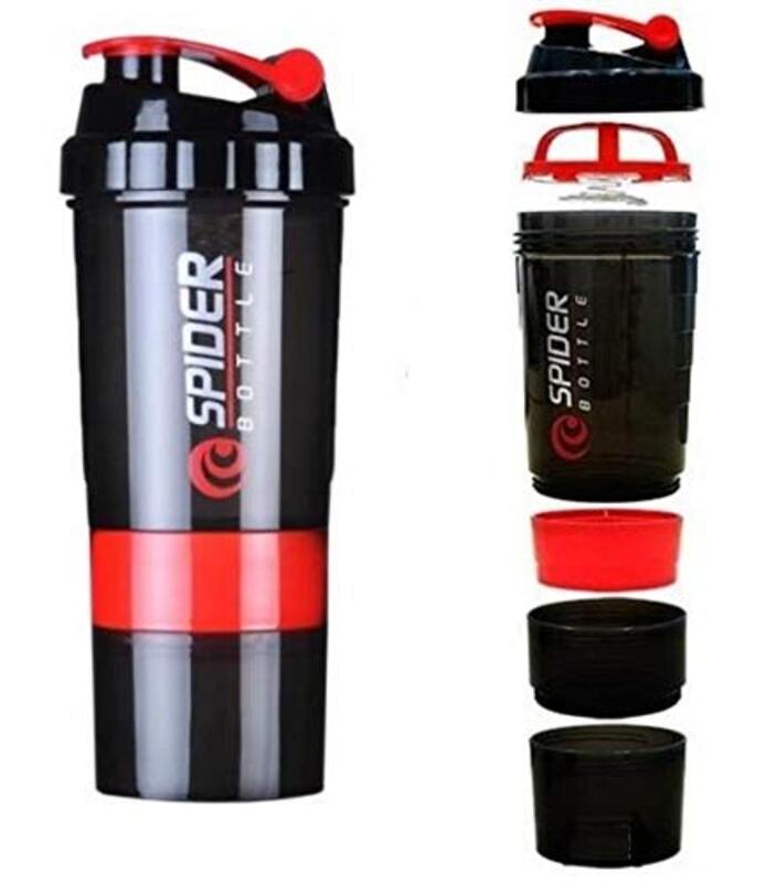 Marshal Fitness Plastic Protein Shaker Bottles, Mf-0165, Red