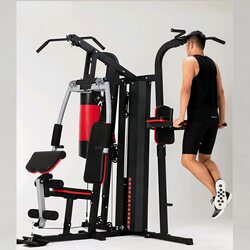 Marshal Fitness 50 in 1 Multi Functional Home Gym with Three Person Station, Mf-0700-3, Black