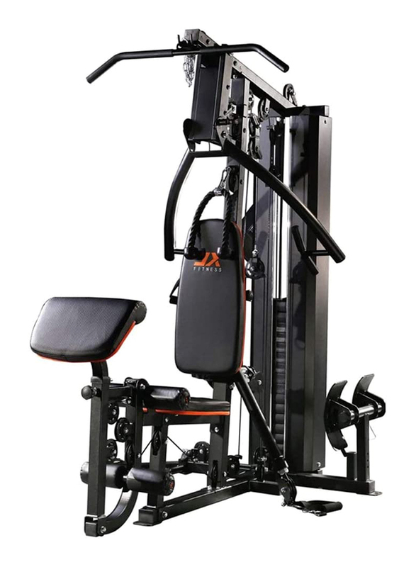 Marshal Fitness Home Gym with Lat Pull Bar and Ankle Strap, JX-DX-916, Black