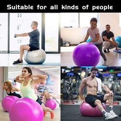 Marshal Fitness Balance & Birthing Anti-Burst Yoga Ball with Quick Pump, 65cm, Purple