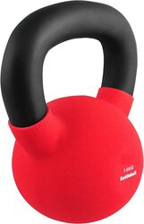 Marshal Fitness Neoprene Kettlebell with Firm Grip Handle, 14Kg, MF-0051, Black/Red