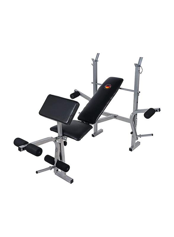Marshal Fitness Deluxe Weight Exercise Bench, Black/Grey