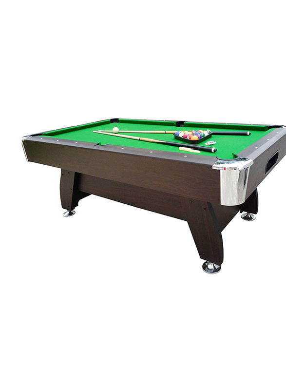 Marshal Fitness 9-Feet Billiard Table with Ball Collection System, Green/Brown