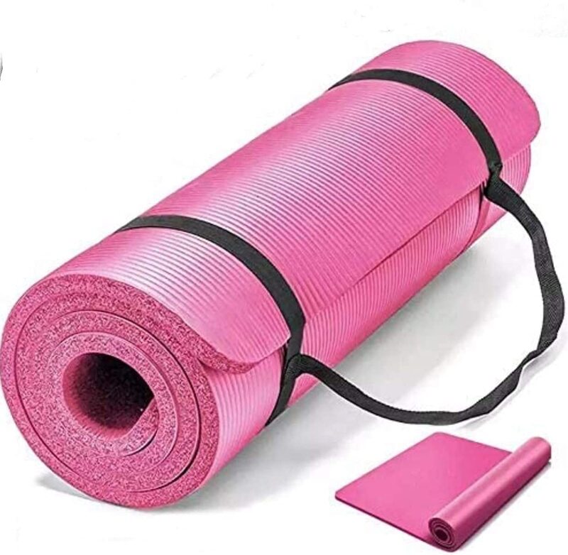 Marshal Fitness NBR Non-Slip and Durable Yoga Mat, 10mm, Pink