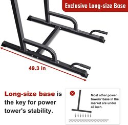 Marshal Fitness Heavy Duty Professional Commercial Power Tower Pull Up Station Equipment, 150Kg, Mf-8405, Black