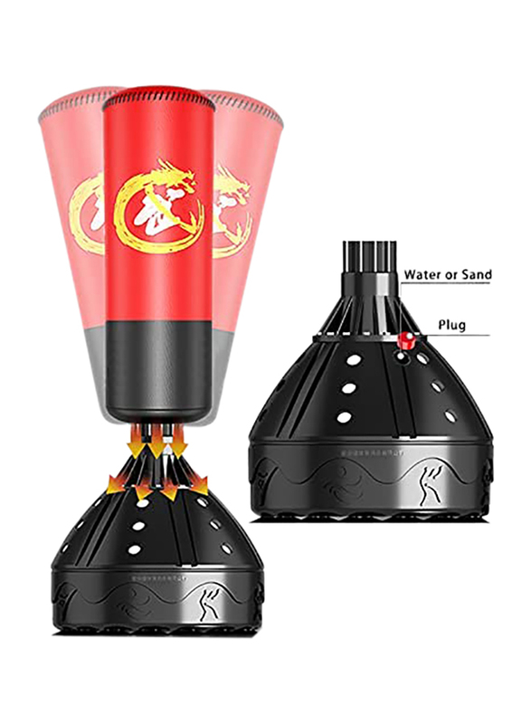 Marshal Fitness Combat Sports Professional Kick Punching Bag, MF-9134, Red/Black