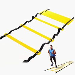 Marshal Fitness 12 Rungs Agility Jump Speed Ladders Football, 6-Meters, MF-0005, Multicolour
