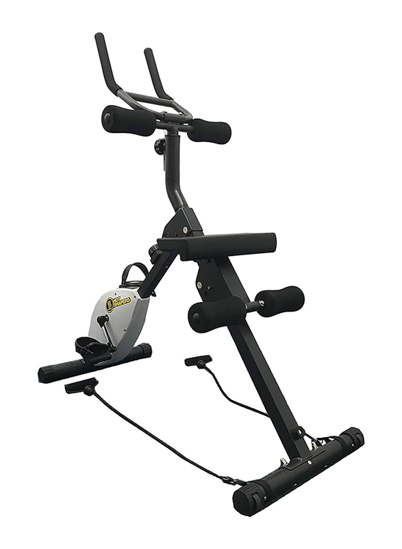 Marshal Fitness Multifunction Magnetic Foldable Exercise Bike with Total Ab Crunch Cardio, MFK-72XB, Black