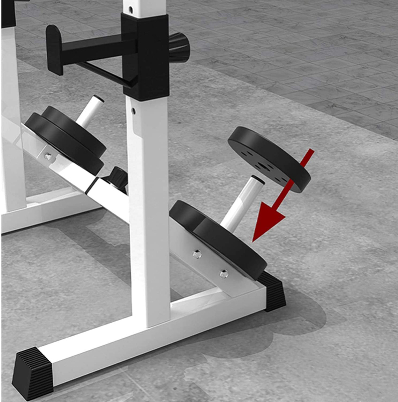 Marshal Fitness Barbell Rack Stand, White/Grey