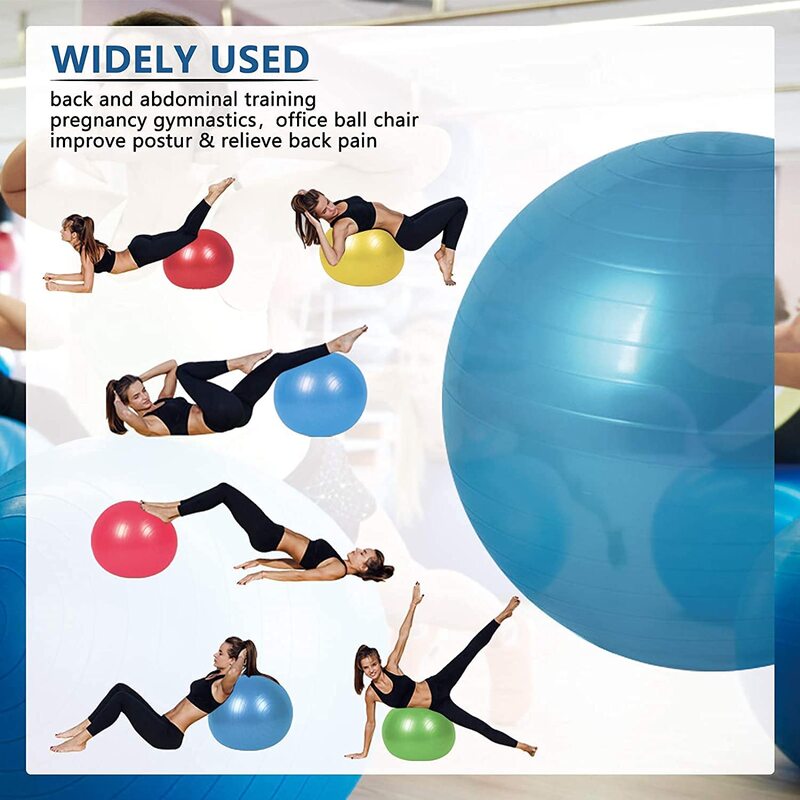 Marshal Fitness Balance & Birthing Anti-Burst Yoga Ball with Quick Pump, 65cm, Blue