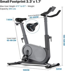 Marshal Fitness App Controlled AI Smart Exercise Bike, MF-C05, Black