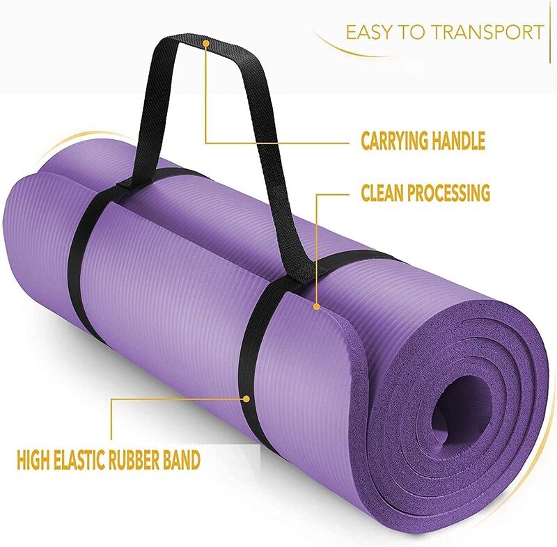 Marshal Fitness NBR Non-Slip and Durable Yoga Mat, 15mm, Purple