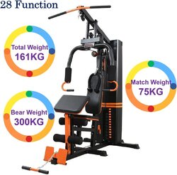 Marshal Fitness 28 Multi Functional Fitness Trainer Exercise Equipment, 75Kg, Mf-0707-1, Black