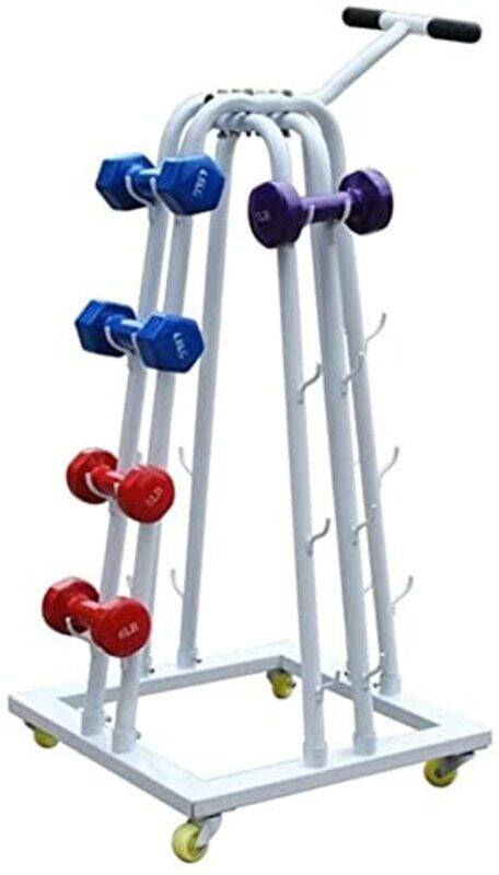 

Marshal Fitness Portable Saddle Dumbbell Rack with 20 Holds, Mf-0095, White