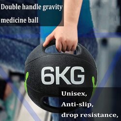 Marshal Fitness Medicine Fitness Slam Ball with Dual Handle, 5Kg, MF-0694, Black