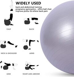 Marshal Fitness Balance & Birthing Anti-Burst Yoga Ball with Quick Pump, 65cm, Silver