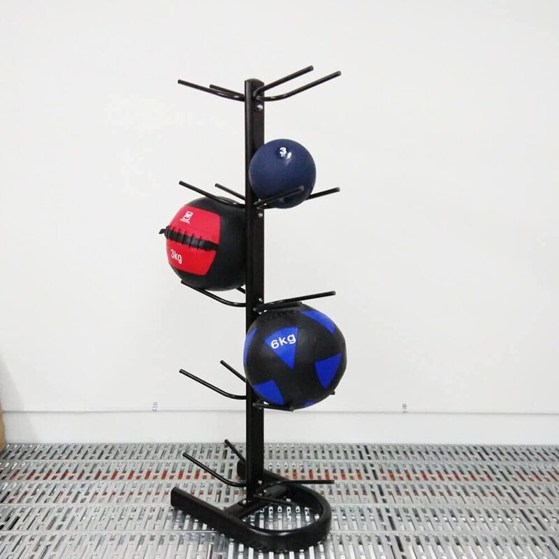 Marshal Fitness Vertical Medicine Slam Ball Rack Stand with 10 Holds, Mf-0105, Black