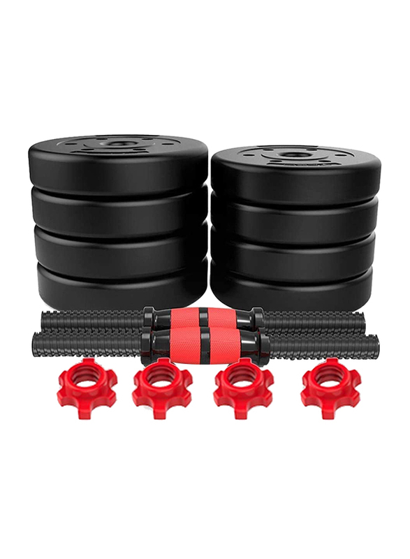 Marshal Fitness Adjustable Cement Dumbbell Set, 15KG, MF-0506, Red/Black