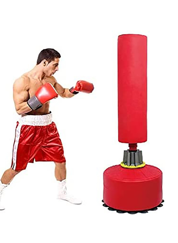 Marshal Fitness 170cm Silicone Free Standing Boxing Punching Stand with Self Suctions MMA, Red